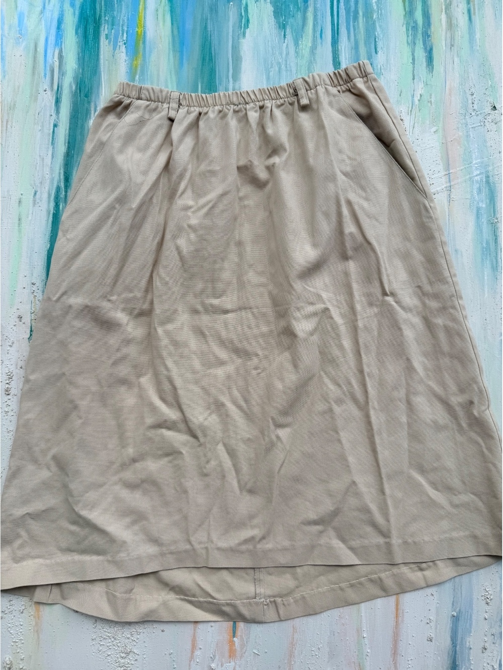 Vintage khaki colored Katie Brooke midi skirt